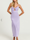 Showpo Amitola Midi Dress - V Neck Cut Out Slip Dress in Lilac