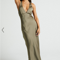 Showpo Khalani Midi Dress - Deep V Neck Satin Slip Dress