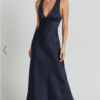 Showpo Khalani Midi Dress - Deep V Neck Satin Slip Dress