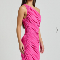 Showpo Lovlin Midi Dress - One Shoulder Ruched Dress