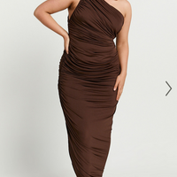 Showpo Lovlin Midi Dress - One Shoulder Ruched Dress