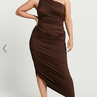 Showpo Lovlin Midi Dress - One Shoulder Ruched Dress