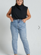 Showpo Billie Jeans - High Waisted Recycled Cotton Mom Denim Jeans in Mid Blue Wash