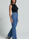 Showpo Vancouver Jeans - High Waist Straight Leg Patch Pocket Denim Jeans in Mid Blue Wash