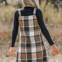 Cupshe Plaid V-Neck Pockets A-line Mini Dress(X3)