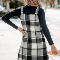 Cupshe Plaid V-Neck Pockets A-line Mini Dress(X3)