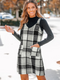 Cupshe Plaid V-Neck Pockets A-line Mini Dress(X3)