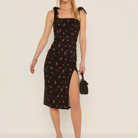 Francesca's Maddie Bow Strap Floral Mini Dress