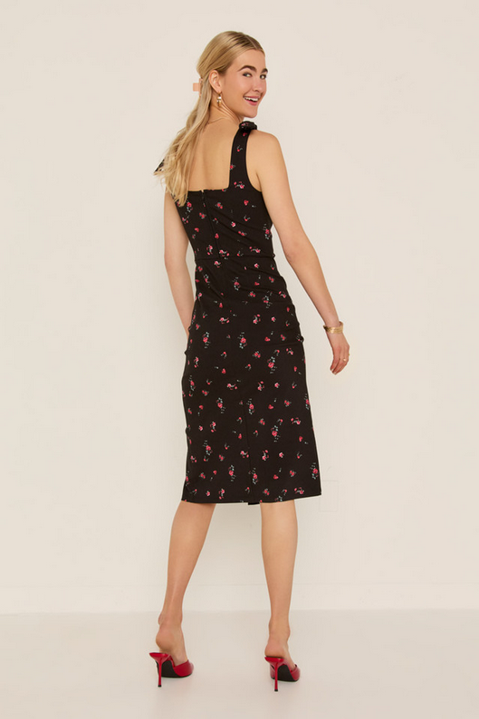 Francesca's Maddie Bow Strap Floral Mini Dress