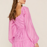 Francesca's Vickie Long Sleeve Ruffle Tiered Mini Dress