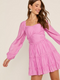 Francesca's Vickie Long Sleeve Ruffle Tiered Mini Dress