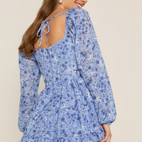 Francesca's Sam Bow Front Floral Tiered Mini Dress