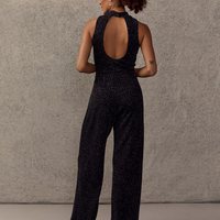 Francesca's Terrie Mock Neck Glitter Jumpsuit (x2)