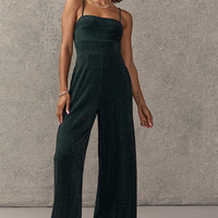 Francesca's Dee Square Neck Glitter Jumpsuit (x2)