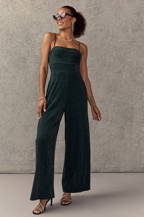 Francesca's Dee Square Neck Glitter Jumpsuit (x2)