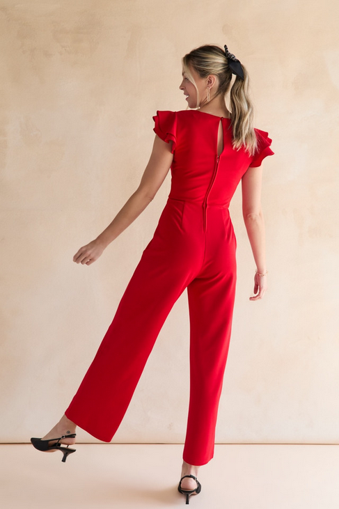 Francesca's Sylvia Ruffle Sleeve Jumpsuit (x2)