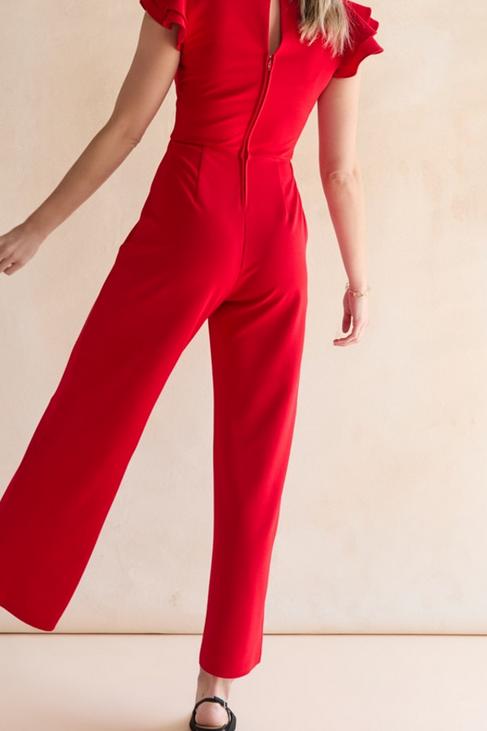 Francesca's Sylvia Ruffle Sleeve Jumpsuit (x2)