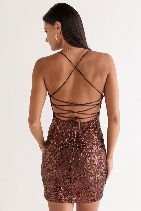 Francesca's Norah Strappy Sequin Mini Dress