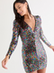 Francesca's Laney Long Sleeve Sequin Mini Dress