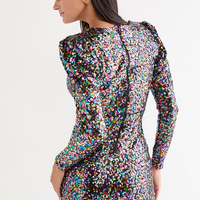 Francesca's Laney Long Sleeve Sequin Mini Dress