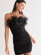 Francesca's Janette Ruffled Upper Sheath Mini Dress