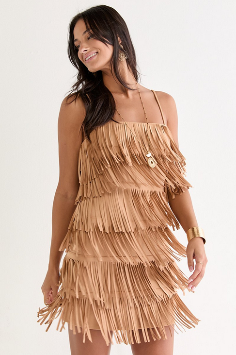 Francesca's Kattie Layered Fringe Mini Dress (x2)