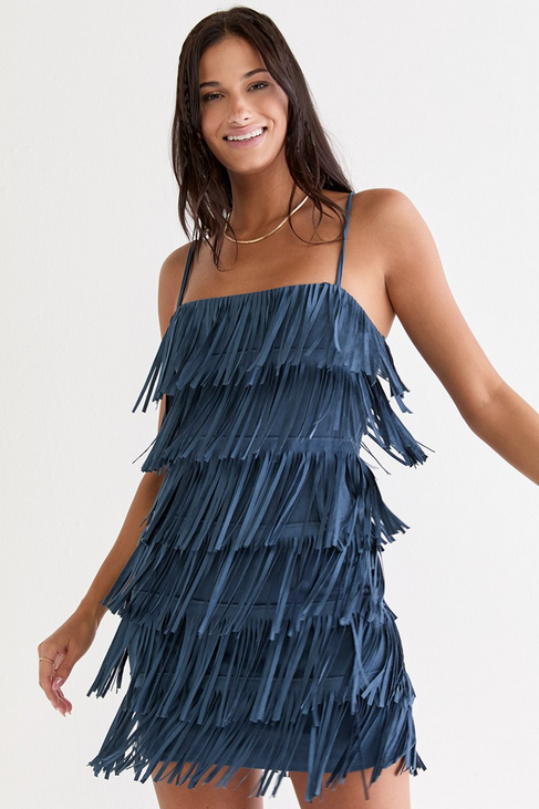 Francesca's Kattie Layered Fringe Mini Dress (x2)