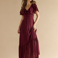 Francesca's Kendal Ruffle Sleeve Maxi Dress