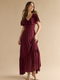 Francesca's Kendal Ruffle Sleeve Maxi Dress