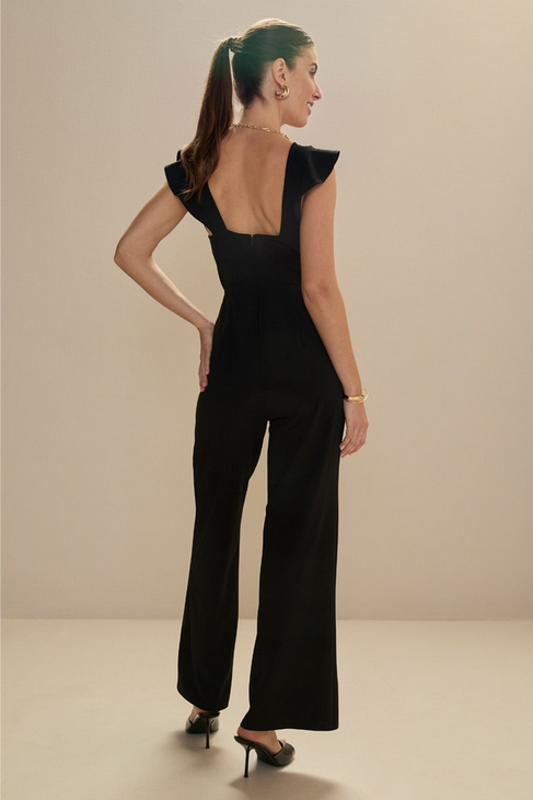 Francesca's Dionne Flutter Sleeve Jumpsuit