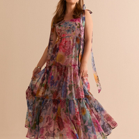 Francesca's Alahna Tie Strap Floral Maxi Dress