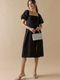 Francesca's Sarah Pleated Puff Sleeve Midi Dress (x2)