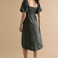 Francesca's Sarah Pleated Puff Sleeve Midi Dress (x2)