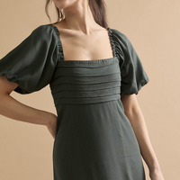 Francesca's Sarah Pleated Puff Sleeve Midi Dress (x2)