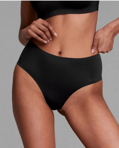 EBY High Waisted Thong - Black (x2)