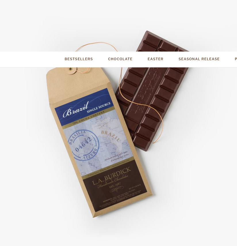 L.A. Burdick Chocolates Single Source Brazil Dark Chocolate Bar