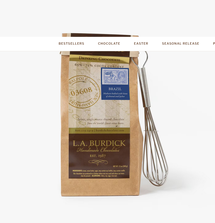 L.A. Burdick Chocolates Single Source Brazil Dark Drinking Chocolate