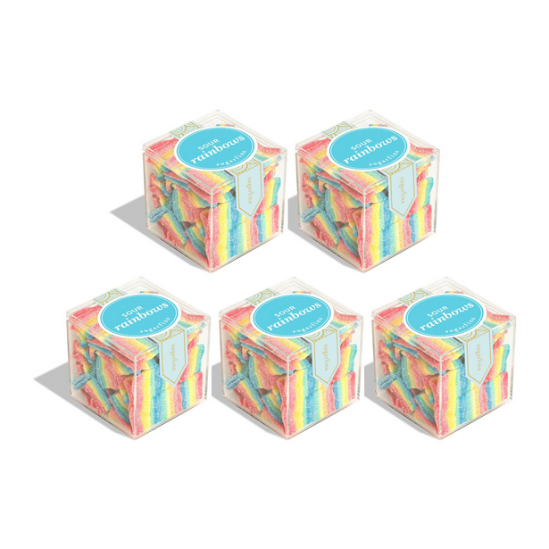 Sugarfina Sour Rainbows Large Candy Cube Pack of 5 (x2)