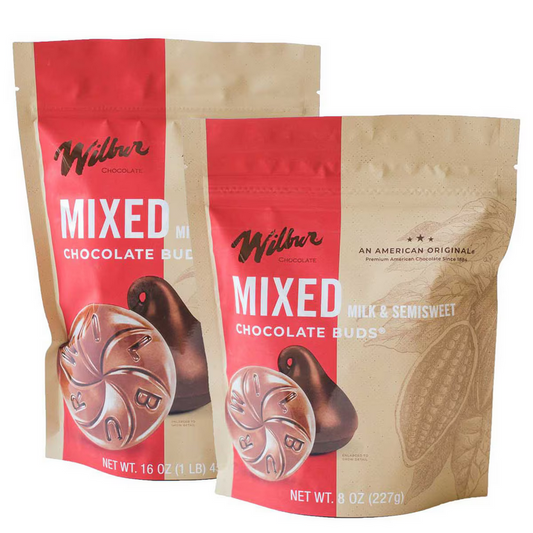 Wilbur Chocolate Wilbur Mixed Milk & Semisweet Chocolate Buds - 8 oz. Bag