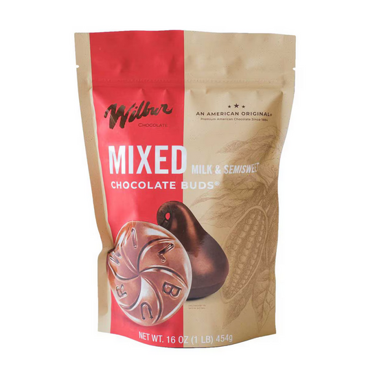 Wilbur Chocolate Wilbur Mixed Milk & Semisweet Chocolate Buds - 1 lb. Bag