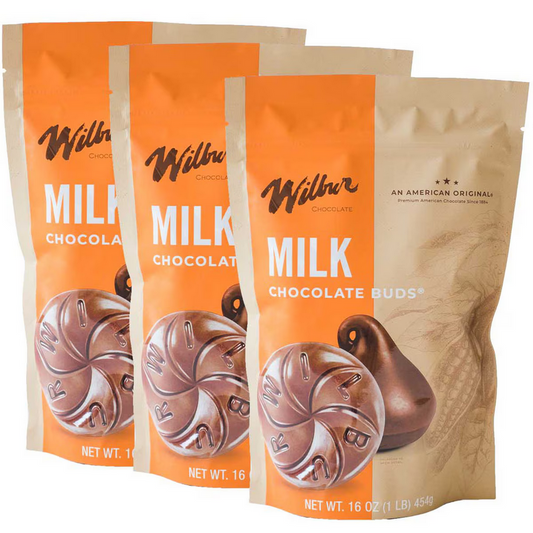 Wilbur Chocolate Wilbur Milk Chocolate Buds - 1 lb. Bag, 24 ct. Case
