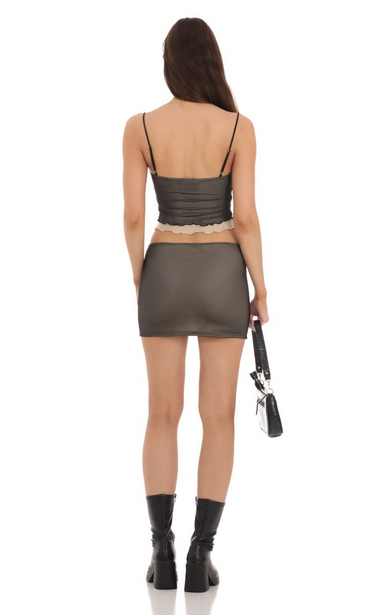 Lucy in the Sky Two Piece Mesh Set in Black