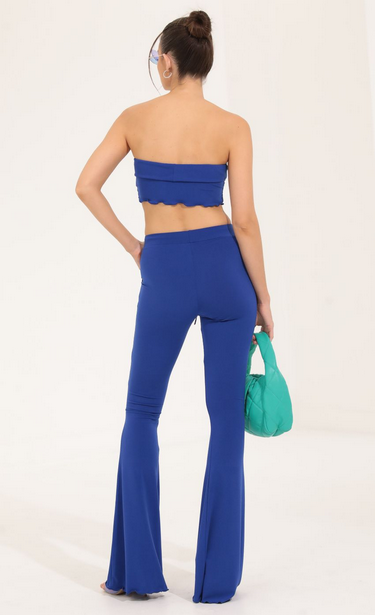 Lucy in the Sky Two Piece Pant Set in Navy