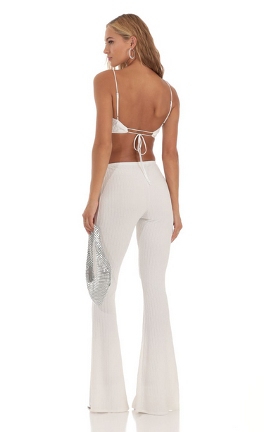 Lucy in the Sky Crinkle Two Piece Set in White