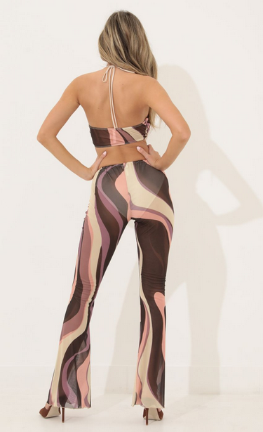 Lucy in the Sky Three Piece Set in Brown Swirl