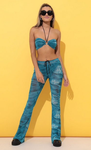 Lucy in the Sky Three Piece Set in Blue Wave Mesh