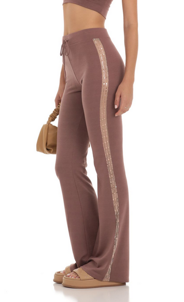 Lucy in the Sky Sequin Two Piece Set in Brown