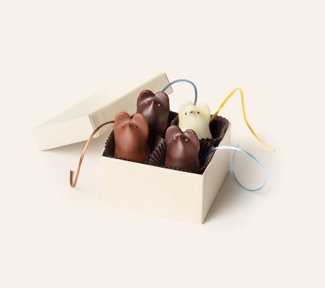 L.A. Burdick Chocolates Signature Chocolate Mice, 4 Pieces