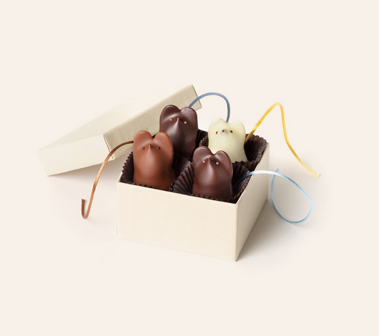 L.A. Burdick Chocolates Signature Chocolate Mice, 4 Pieces