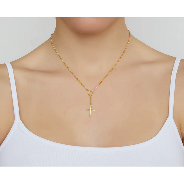 ARGENTO VIVO CROSS LARIAT NECKLACE